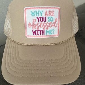 OTTO Tan Trucker Hat with Colorful Embroidery